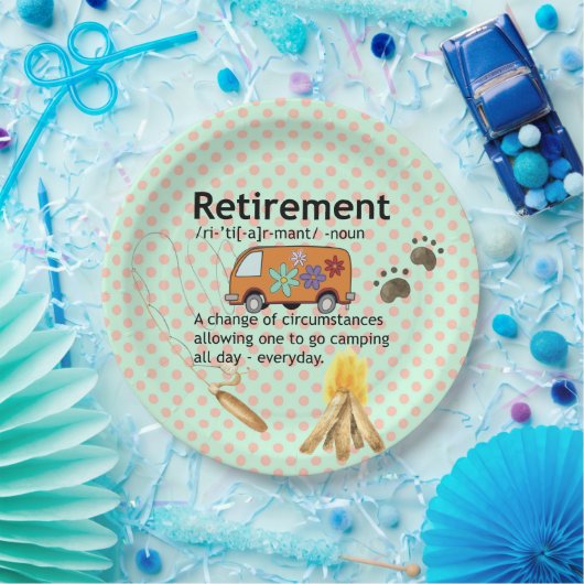 Assiettes En Carton Funny Camping Définition de retraite (Fête)