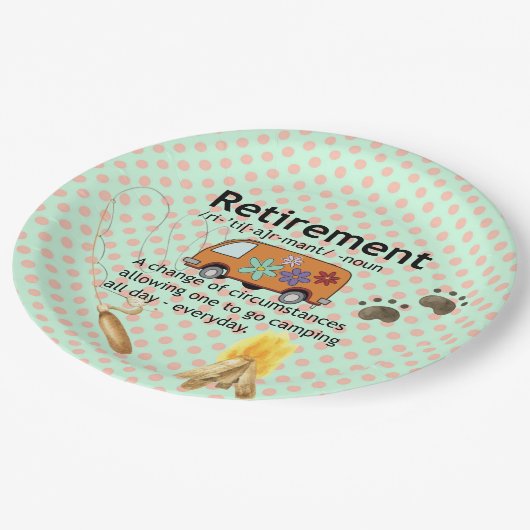 Assiettes En Carton Funny Camping Définition de retraite (Angle)
