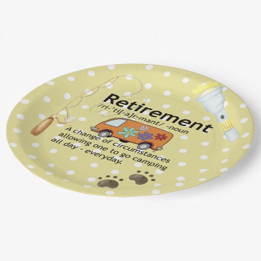Assiettes En Carton Funny Camping Définition de retraite (Angle)