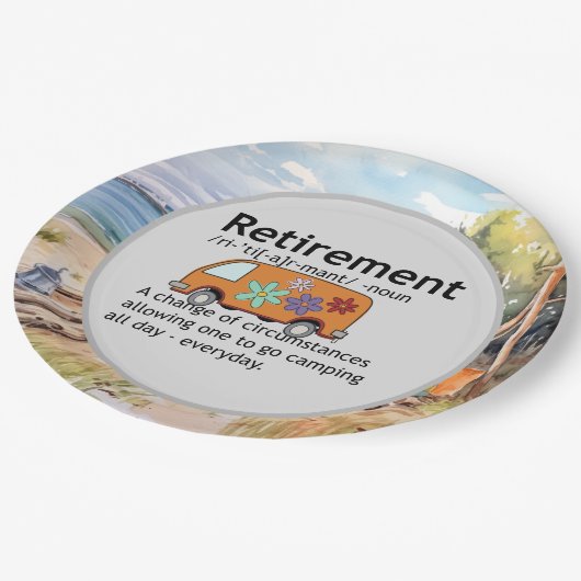 Assiettes En Carton Funny Camping Définition de retraite (Angle)