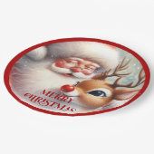 Assiettes En Carton Funny Cartoon Santa Claus Christmas Paper Plates (Angle)