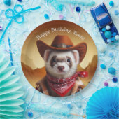 Assiettes En Carton Funny Cowboy Ferret Style Occidental Anniversaire (Fête)