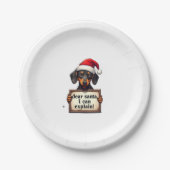 Assiettes En Carton Funny Dachshund Christmas Dear Santa I Can Explain (Devant)