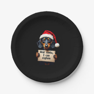 Assiettes En Carton Funny Dachshund Christmas Dear Santa I Can Explain