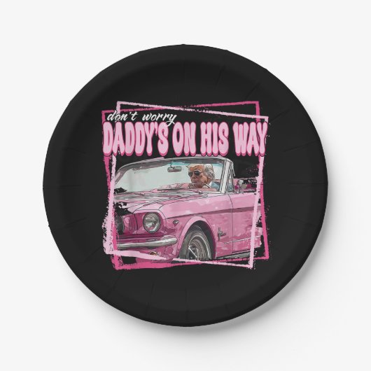 Assiettes En Carton Funny Daddy's Home Trump Pink 2024 Take America Ba (Devant)