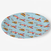 Assiettes En Carton Funny Dinosaur voiture de course garçon anniversai (Angle)