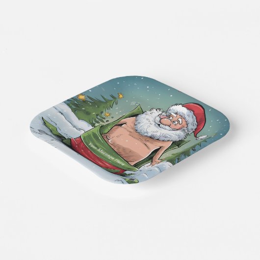 Assiettes En Carton Funny Dirty Père Noël collection de Noël (Angulaire)