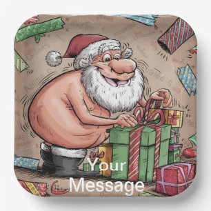 Assiettes En Carton Funny Dirty Père Noël collection de Noël