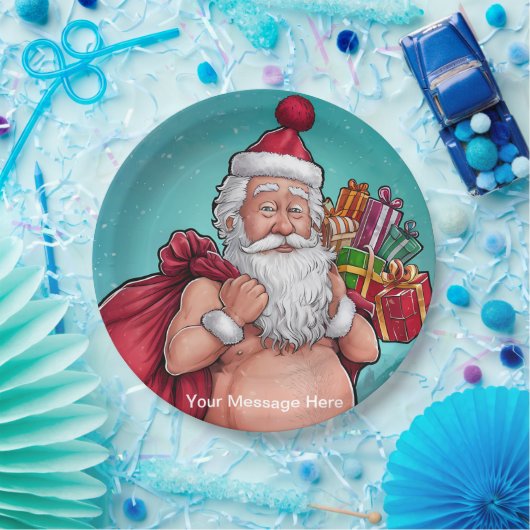 Assiettes En Carton Funny Dirty Père Noël collection de Noël (Fête)