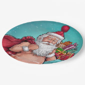 Assiettes En Carton Funny Dirty Père Noël collection de Noël (Angle)