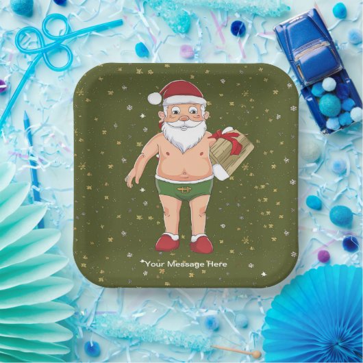 Assiettes En Carton Funny Dirty Père Noël Collection de Noël Coupes en (Fête)