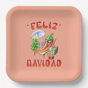 Assiettes En Carton Funny Feliz Navidad Cute Christmas Chili