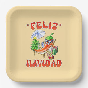 Assiettes En Carton Funny Feliz Navidad Cute Christmas Chili