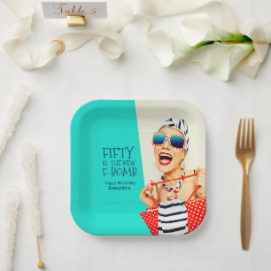 Assiettes En Carton Funny Fifty est la fête d'anniversaire de la nouve