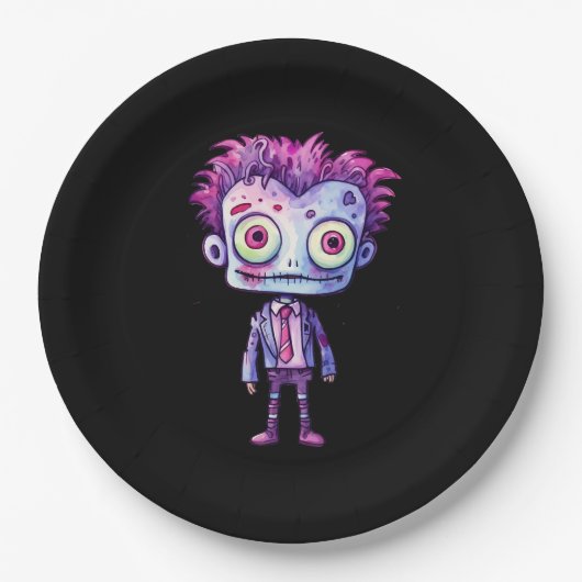 Assiettes En Carton Funny Frankenstein Monster Halloween Fun (Devant)