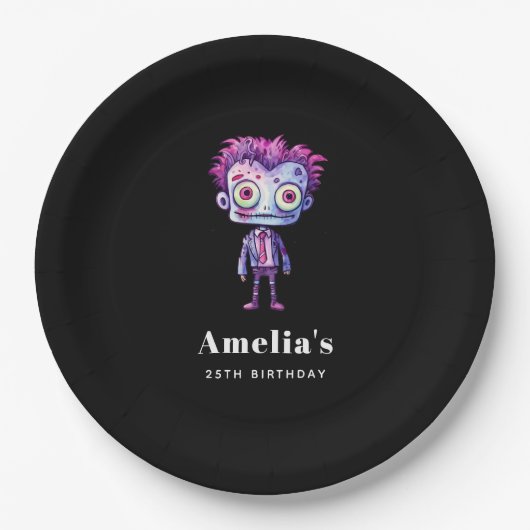 Assiettes En Carton Funny Frankenstein Monster Halloween Fun Anniversa (Devant)