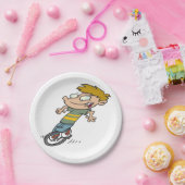 Assiettes En Carton Funny Garçon équitation monocycle (Fête)