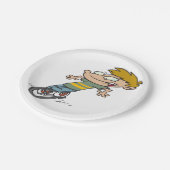 Assiettes En Carton Funny Garçon équitation monocycle (Angle)