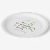 Assiettes En Carton Funny Green Weenies & Tinis Martini fête d'anniver (Angle)