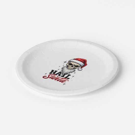 Assiettes En Carton Funny Hail Santa Claus Skull Skeleton Antichrist C (Angle)