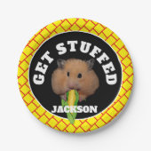 Assiettes En Carton Funny Hamster "Get Stuffed" (Devant)