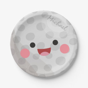 Assiettes En Carton Funny Happy Kawaii Golf Ball Nom du golfeur Kid Pa