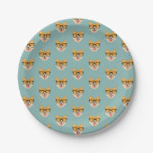 Assiettes En Carton Funny Hipster Corgi Motif (Devant)