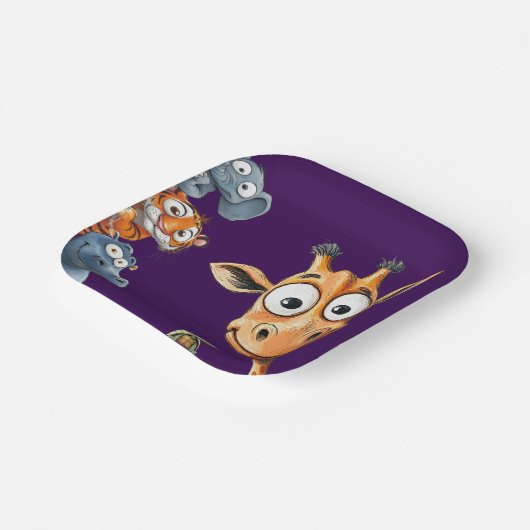 Assiettes En Carton Funny Jungle Critters Birthday Celebration Paper (Angulaire)