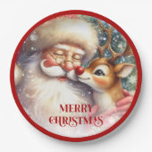 Assiettes En Carton Funny Kids Santa Rudolph Holiday Party Plates (Devant)