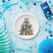 Assiettes En Carton Funny Kitten Christmas Tree Chat Animal de compagn (Fête)