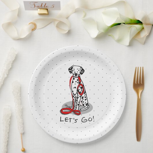 Assiettes En Carton Funny Let's Go! Walk Dalmatian Dog (black 1) (Mariage)