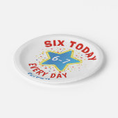 Assiettes En Carton Funny Meme Six Today 6-7 Every Day Birthday Kid's (Angle)