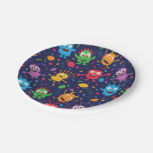 Assiettes En Carton Funny mignon Monstres Motif avec Ballons (Angle)