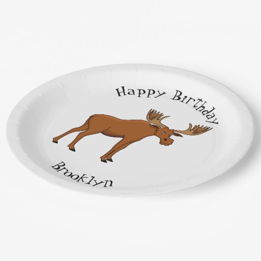 Assiettes En Carton Funny moose (Angle)