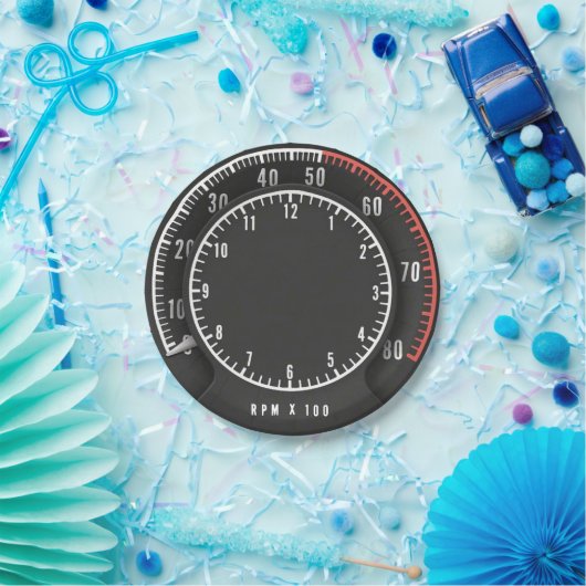 Assiettes En Carton Funny Mopar - Chargeur Tic Toc Tach Horloge Ronde (Fête)