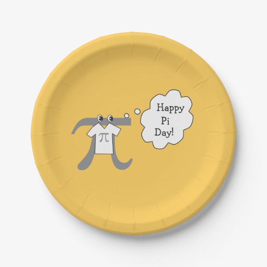 Assiettes En Carton Funny Pi Guy - Joyeux Pi Day (Devant)