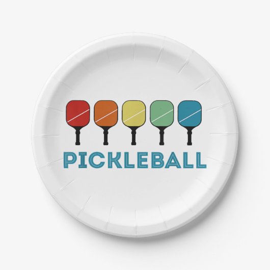 Assiettes En Carton Funny Pickleball Retro Vintage (Devant)