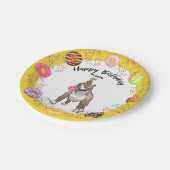 Assiettes En Carton Funny Pitbull Dog Donuts fête d'anniversaire (Angle)