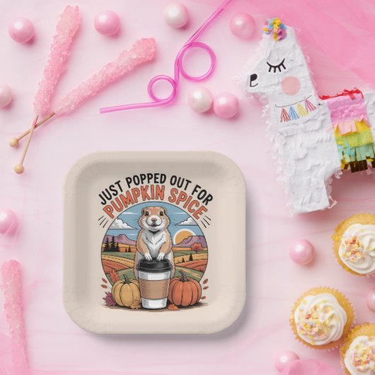 Assiettes En Carton Funny Prairie Dog Fall Pumpkin Spice Humor (Fête)