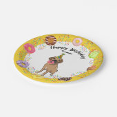 Assiettes En Carton Funny Puggle Dog Donuts fête d'anniversaire (Angle)