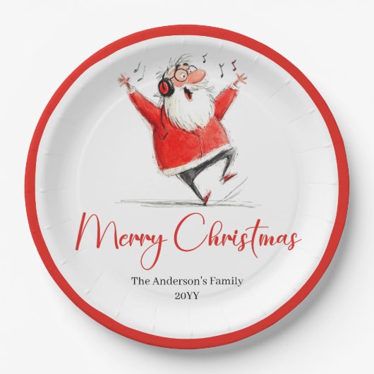 Assiettes En Carton Funny Quirky Santa Claus Festive Holiday Plates (Devant)