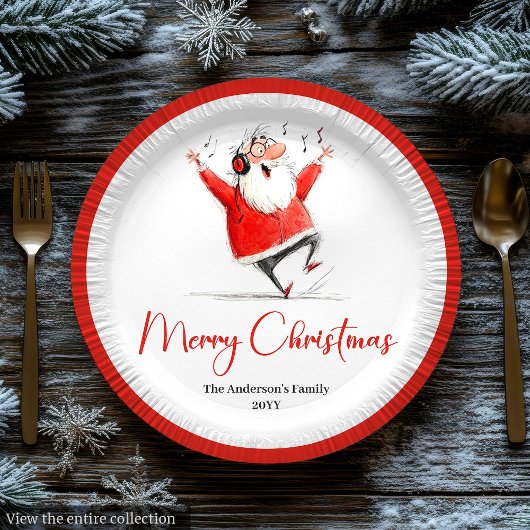 Assiettes En Carton Funny Quirky Santa Claus Festive Holiday Plates