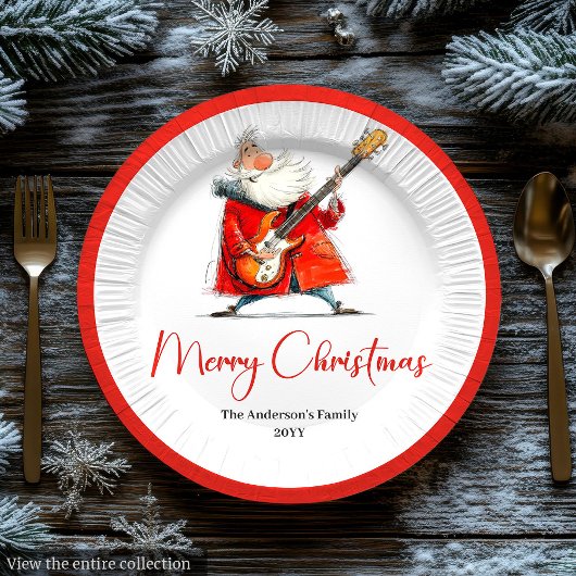 Assiettes En Carton Funny Quirky Santa Festive Holiday Party Plates