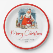Assiettes En Carton Funny Quirky Santa Watercolor Holiday Plates (Devant)