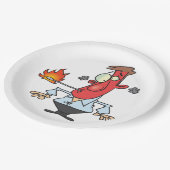 Assiettes En Carton Funny Red Face Man with Thermometer Fever (Angle)