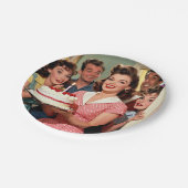 Assiettes En Carton Funny Retro Friends Celebrating a Birthday (Angle)