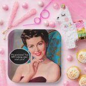 Assiettes En Carton Funny Retro Sarcastique femme Anniversaire (Fête)