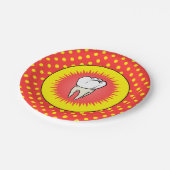 Assiettes En Carton Funny Rouge Blanc Jaune Extrait Molaire Starburst (Angle)