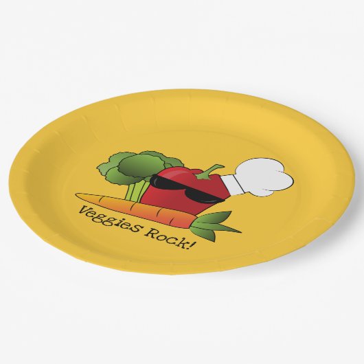 Assiettes En Carton Funny Rouge poivré (Angle)