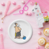 Assiettes En Carton Funny Sad Bowler caractère avec Bowling Ball (Fête)